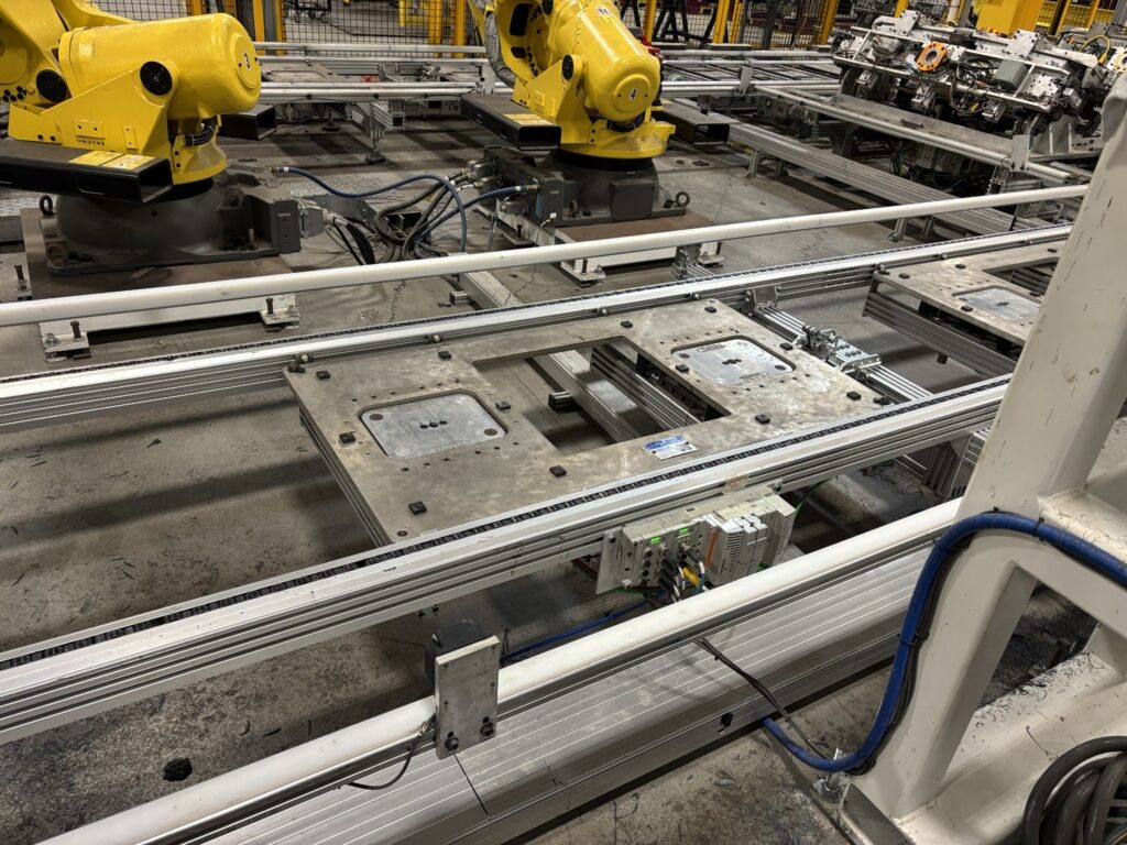 Dry ice blasting of automotive adhesive cell, Windsor Ontario